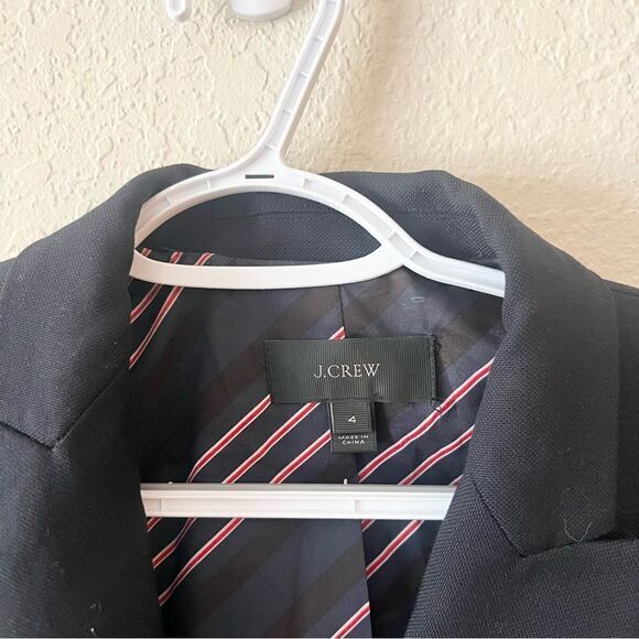 J. Crew Blazer Womens Italian Wool Dover Navy Blue #G7102 Size 4 - Picture 4 of 8